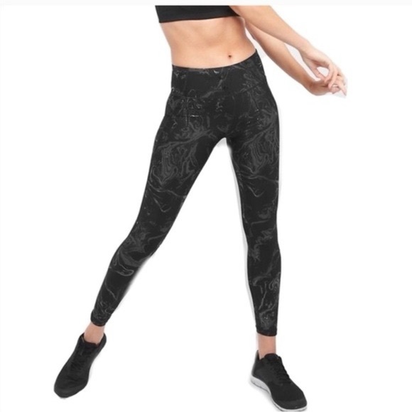 GapFit Teen Leggings Blackout B-Waist Marble True Black. Size 12. NEW WITH TAGS - Picture 5 of 16